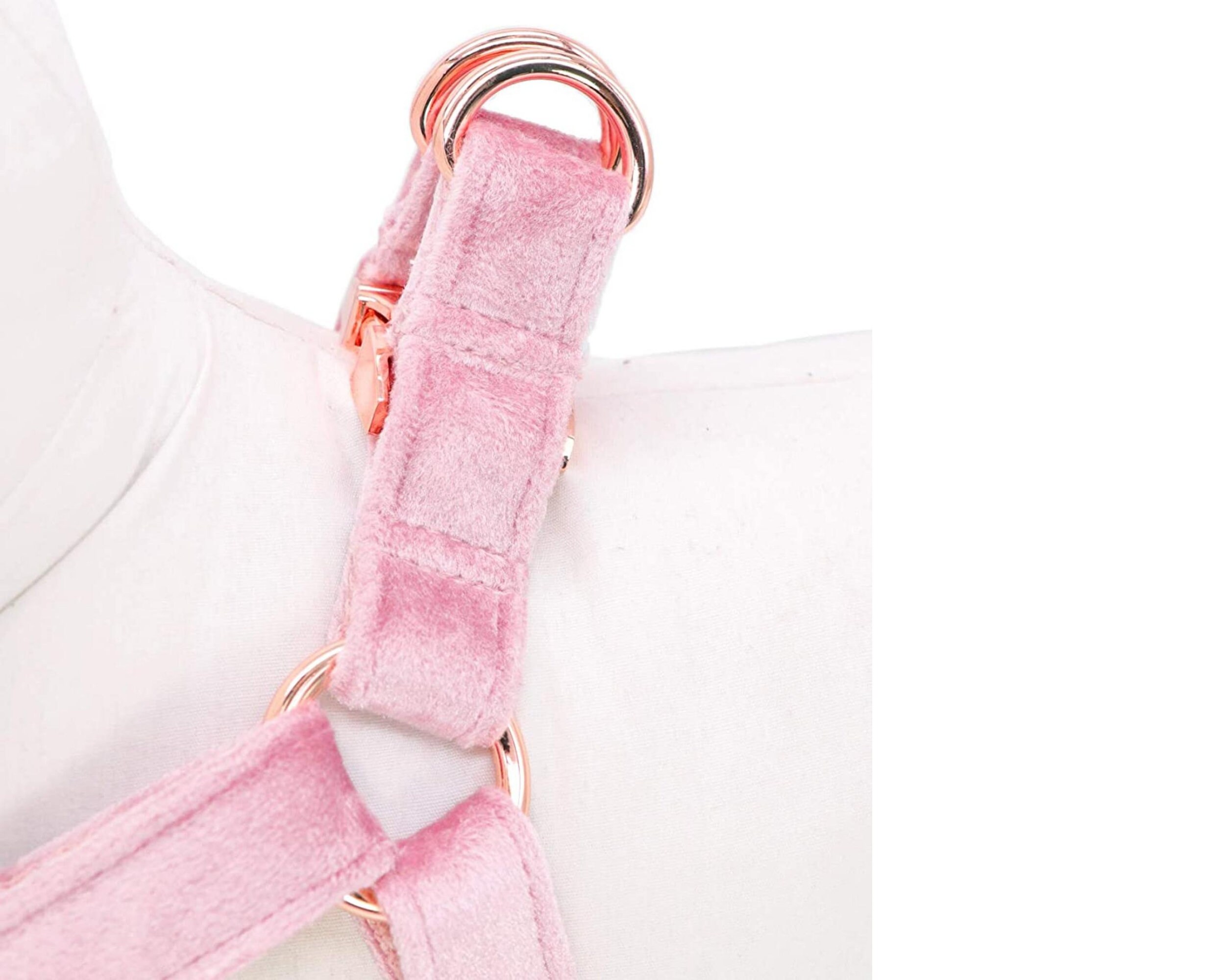 Pink Velvet Dog Harness and Leash Set Rose Gold Hardware Etsy