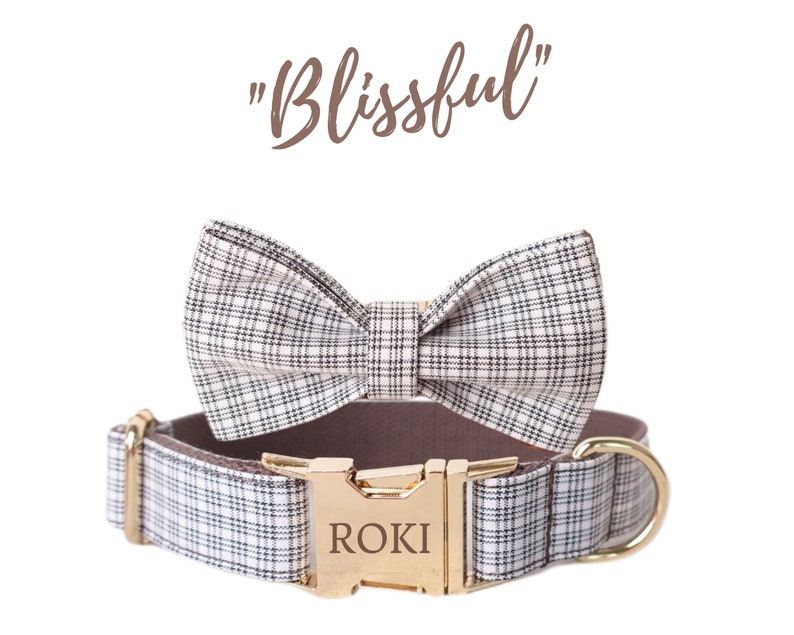 Plaid Dog Collar Boy Dog Collar Plaid Custom Dog Collar Bow Etsy