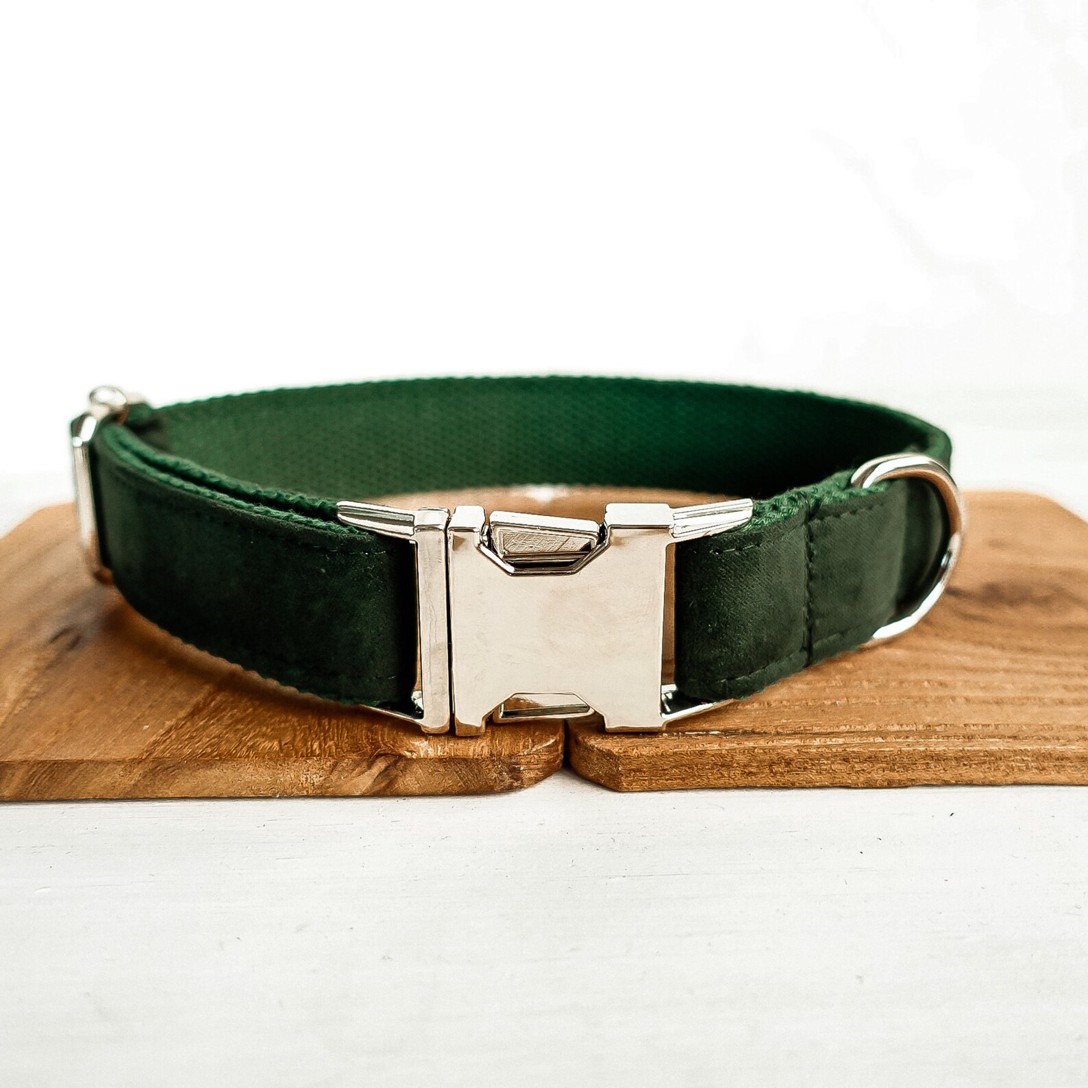 Personalized Green Velvet Dog Collar FREE Engrave Dog Collar Etsy