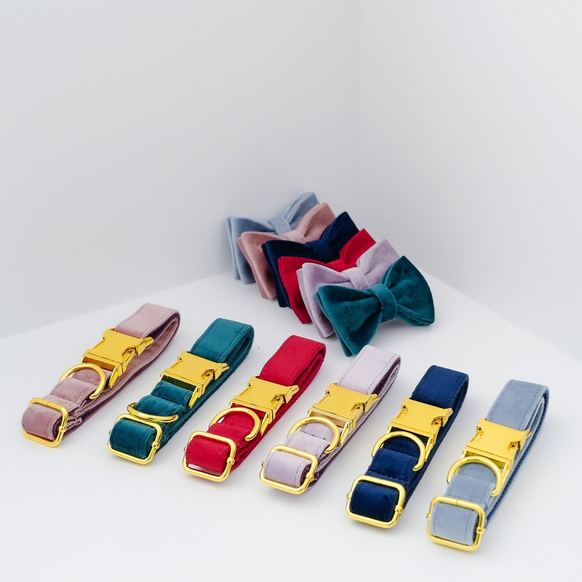 Collier Pour Chien Personnalisé, Collier en Velours Massif Multiple, Arc de Designer, Petit Chien, C