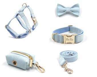 light blue dog harness