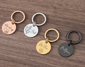 Spersonalizowana stalowa zawieszka identyfikacyjna dla psa na prezent świąteczny, grawerowana zawieszka na obrożę dla psa na prezent urodzinowy dla zwierzaka, spersonalizowana zawieszka dla szczeniaka