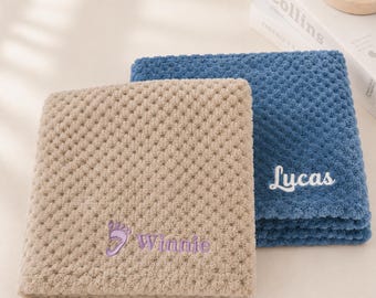 Personalized Puppy Blanket with Name, Custom Embroidered Dog Blanket, New Puppy Gift, Gotcha Day Gifts for Pet Parents