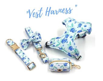 No Pull Dog Harness Adjustable Small Large Dog Harness Pet Vest, Personalised Puppy Dog Harness Leash Collar Set, Puppy Harness