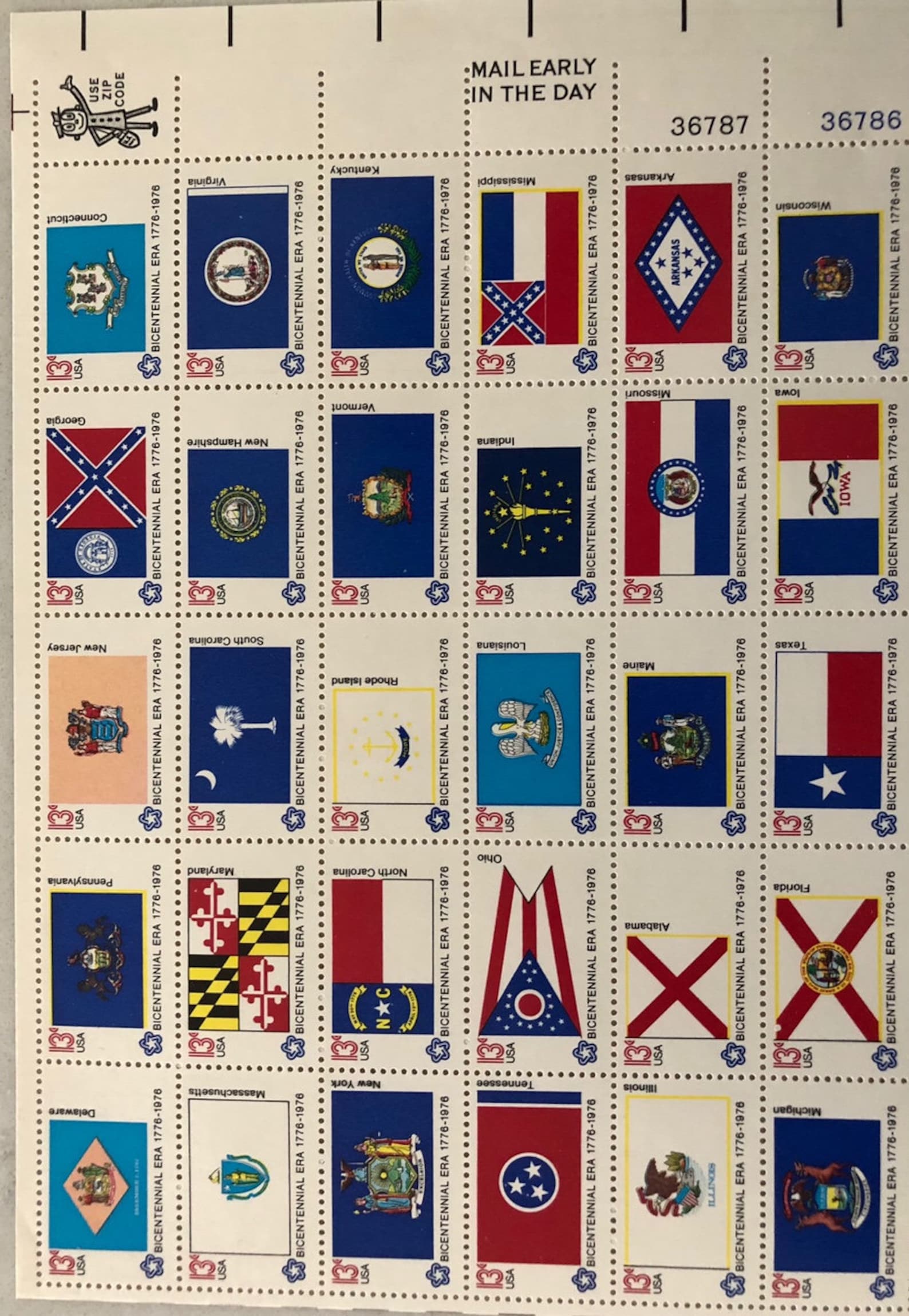 1976 US Stamps State Flags Bicentennial Stamps 13 Cent MNH Etsy
