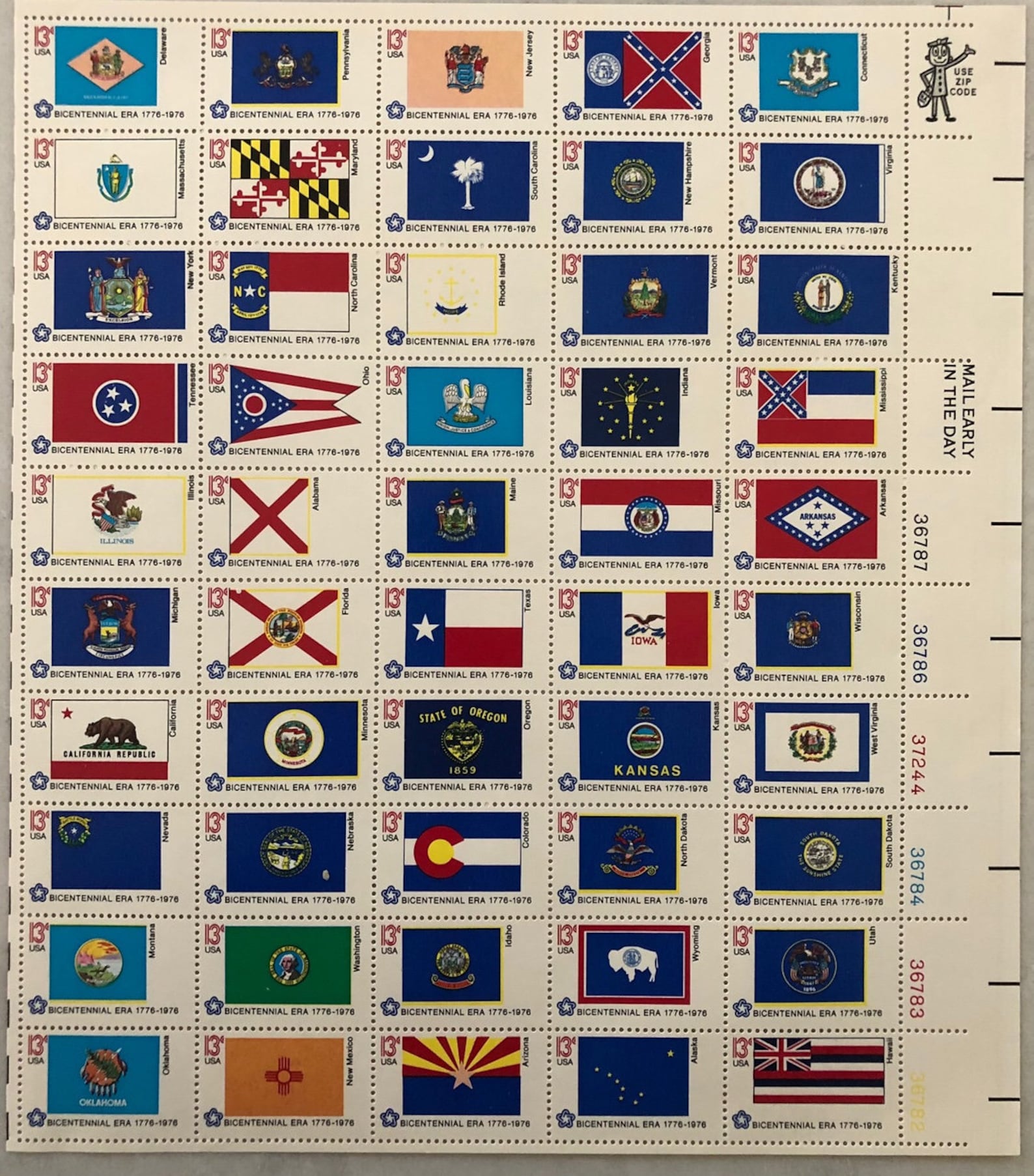 1976 US Stamps State Flags Bicentennial Stamps 13 Cent MNH Etsy
