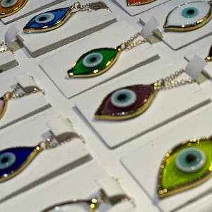 Protection Amulet Evil Eye Murano Glass Pendant ,Good Luck Evil Eye Charm Necklace, Gift for Her