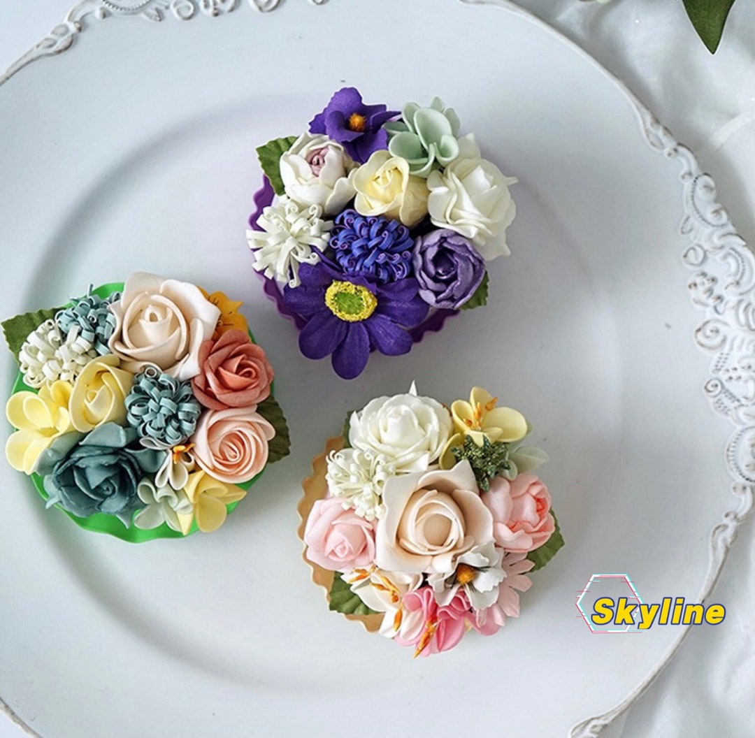 Fake Flower Box Fake Flower Arrangement Table Decor Etsy