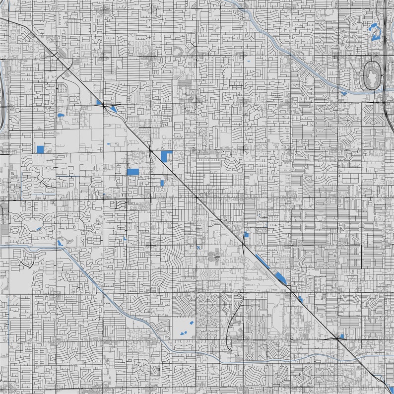 Glendale SVG Vector Street Map Glendale, Arizona, United States Full Vector Street Map Instant