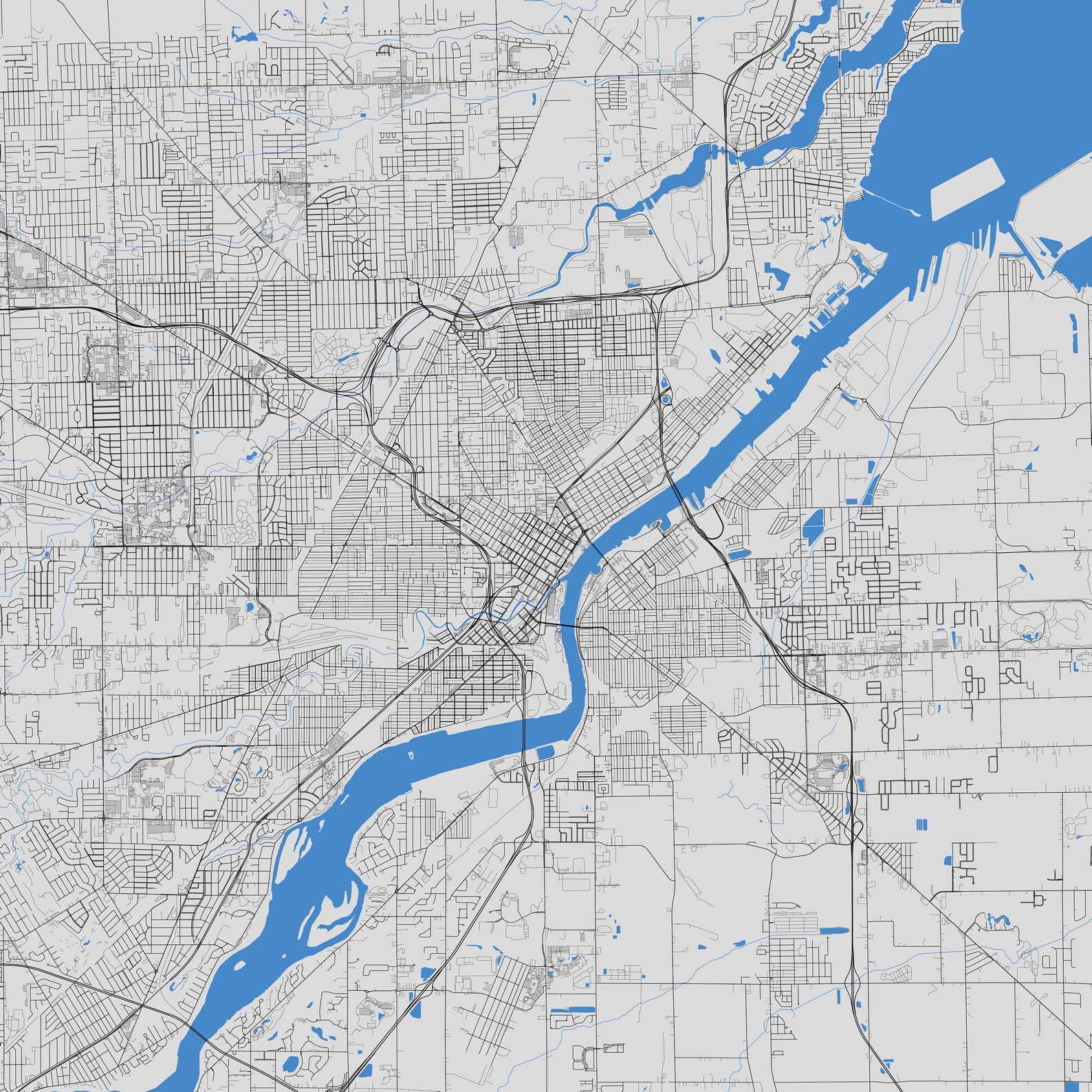 Toledo SVG Vector Map | Toledo, Ohio, United States | Full Vector ...