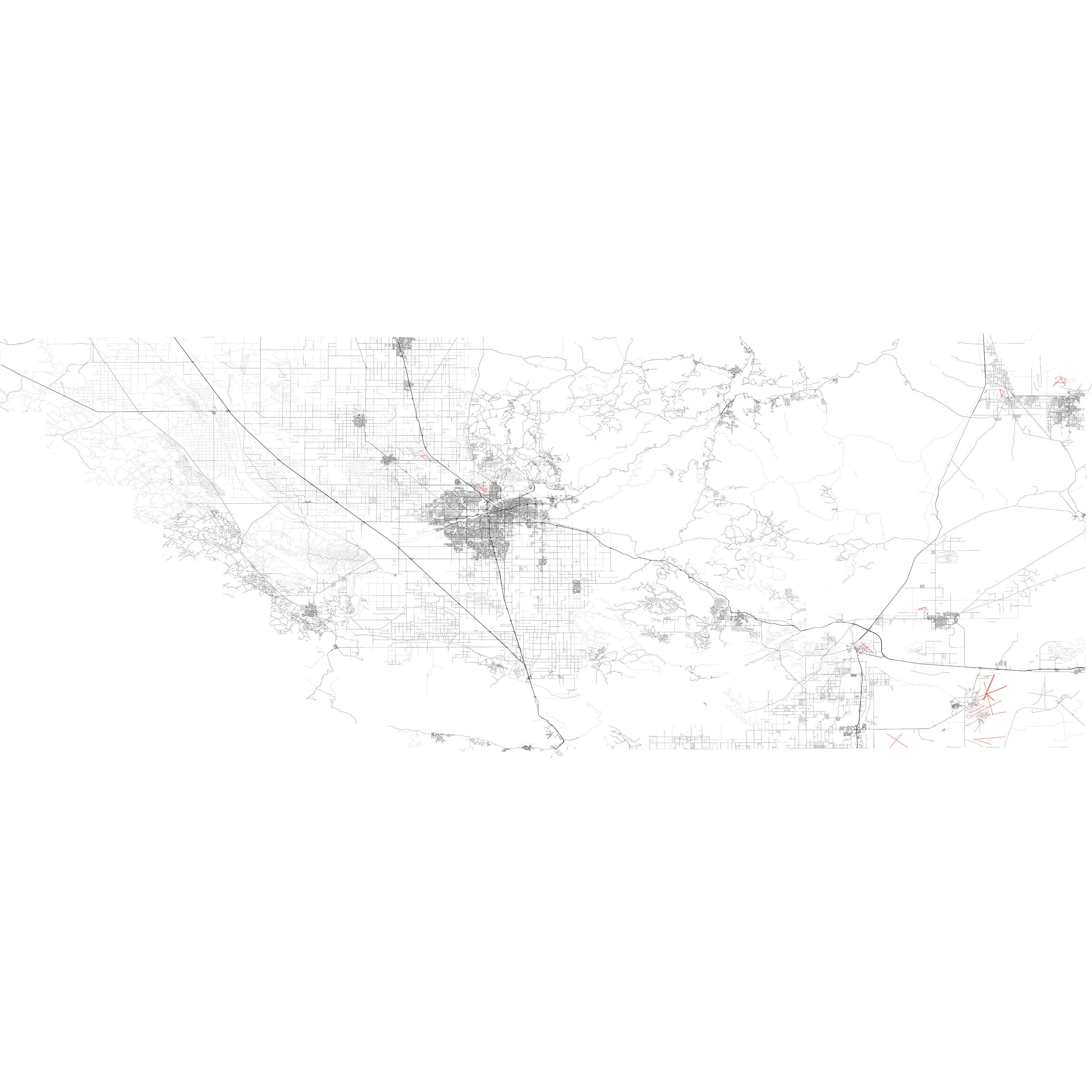 Bakersfield SVG Vector Street Map Bakersfield California - Etsy