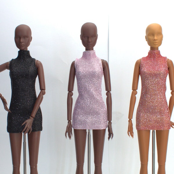 Douture Fashion Doll Royalty BJD 11-13" Doll Glitter Turtleneck Dresses