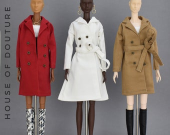 Douture Fashion Doll BJD 11-13" Doll Trench Coat Jacket