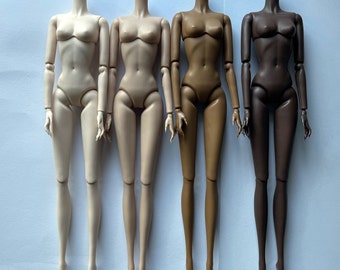 Douture Fashion Doll BODY 12" Doll Dark A Tone Brown Tan White Tone with Removable Hands! UPGRADE your Doll!