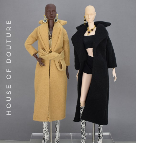 Douture Fashion Doll BJD 11-13" Doll Coat Black Brown