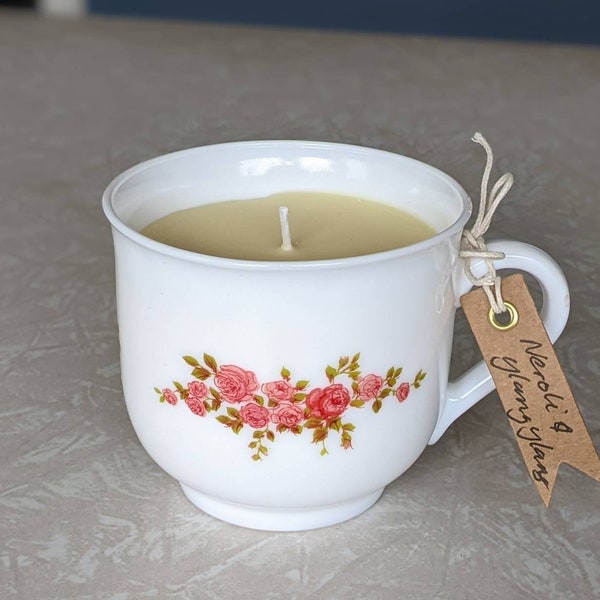 Vintage teacup scented candles | neroli and ylang ylang | tea & cucumber sandwiches