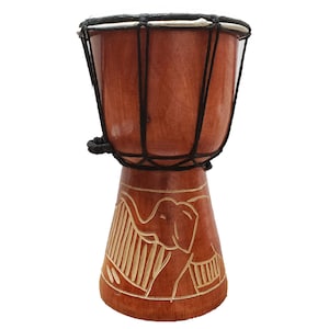 Djembe Drum Carved Animals Bongo African Inspired Music Beginners For Kids And Adults Also An Awesome Gifting Idea