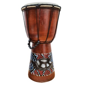 Djembe Hand Painted color Dots Unique Patterns Elephant  Bongo African Inspired Music Beginners For Kids And Adults Awesome Gifting Idea