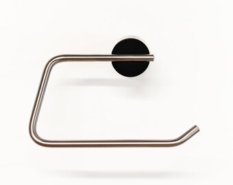 Parum Matt Black & Brushed Stainless Toilet Roll Holder
