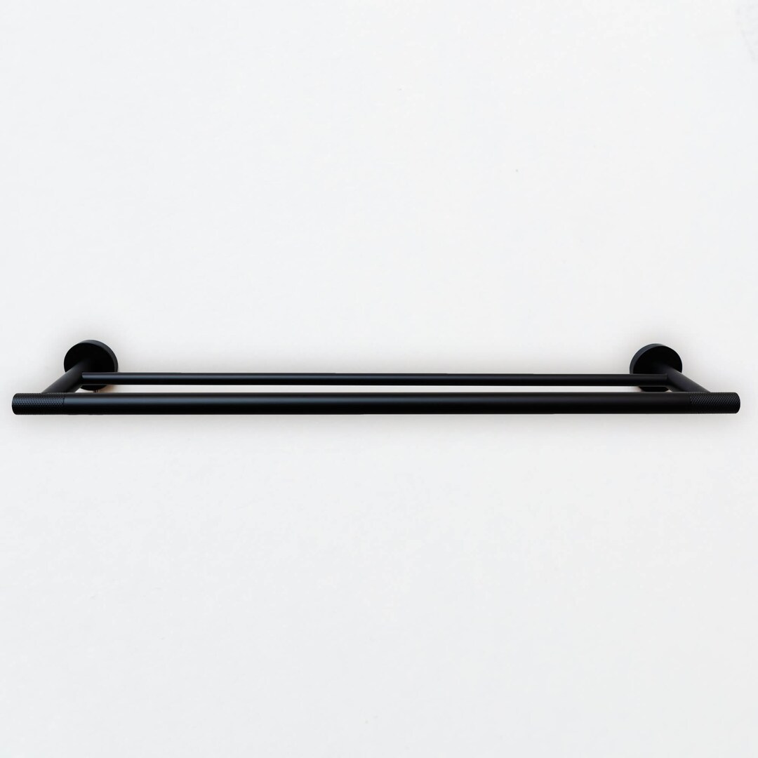 Imperium Matt Black Knurled Towel Bar Rail Etsy