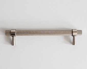 Imperium Solid Brass Knurled Matt Steel 160mm Pull Bar