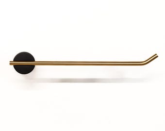 Parum Matt Black & Brushed Brass Towel Bar
