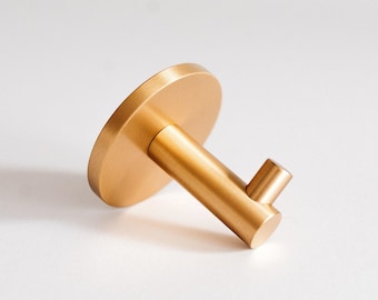 Pompa Solid Brass Brushed Brass Coat Hook