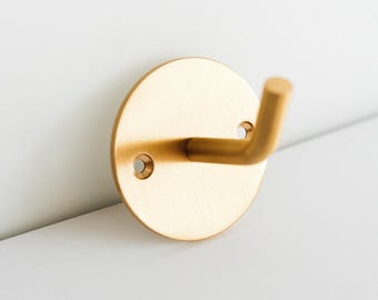 Aula Solid Brass Brushed Brass Coat Hook