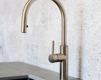 Consilio Brushed Stainless Hidden Pull Out Kitchen Mixer Tap