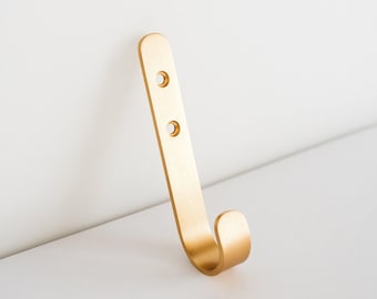 Affluo Solid Brass Brushed Brass Coat Hook