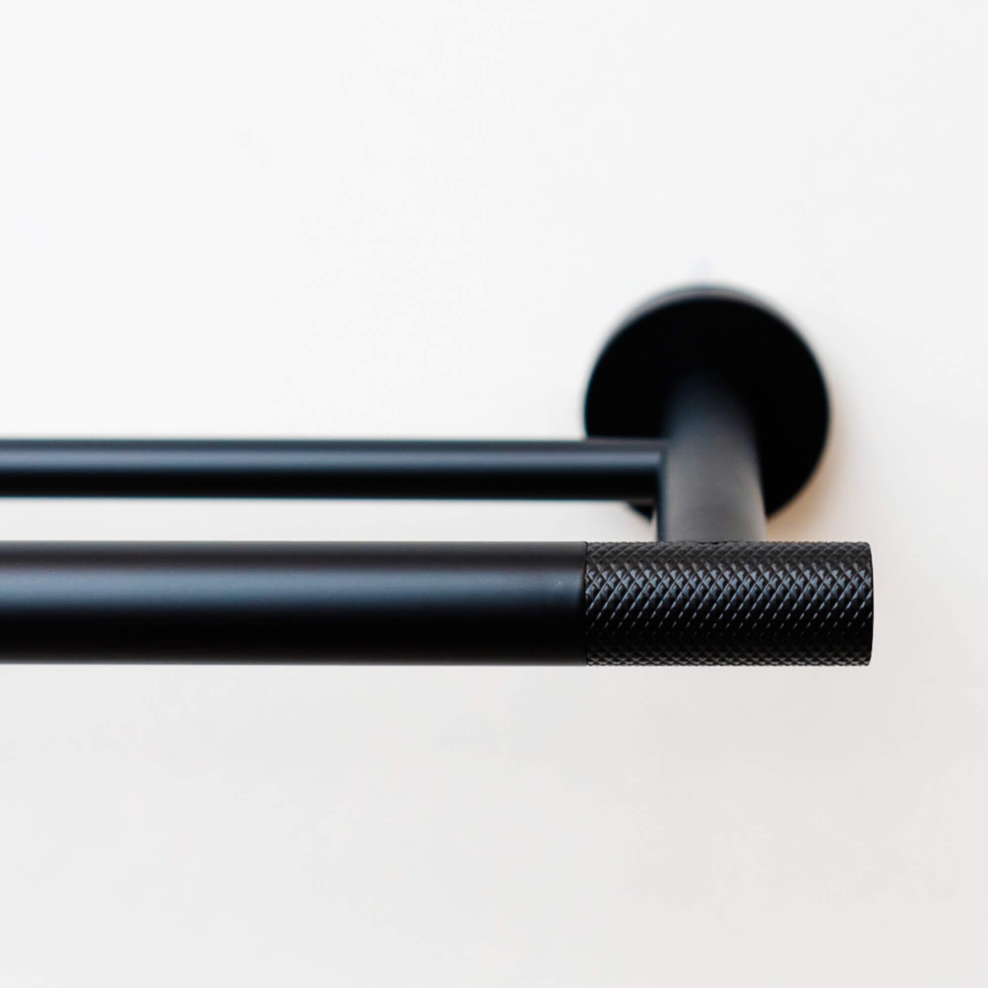 Imperium Matt Black Knurled Towel Bar Rail Etsy