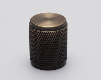 Imperium Solid Brass 33mm Knurled Antique Brass Knob