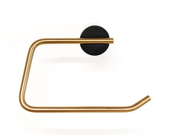 Parum Matt Black & Brushed Brass Toilet Roll Holder