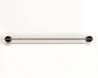 Parum Matt Black & Brushed Stainless Single Towel Rail