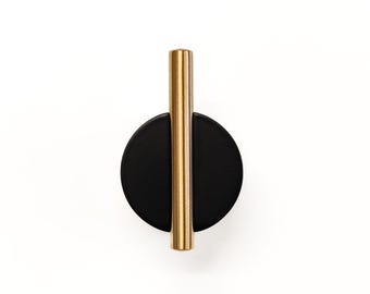 Parum Matt Black & Brushed Brass Single Robe Hook