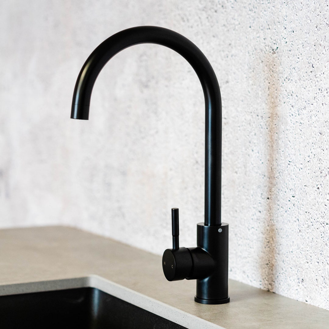 Magna Matt Black Kitchen Mixer Tap Etsy