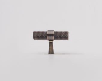 Imperium Solid Brass Knurled Antique Brass T-Bar