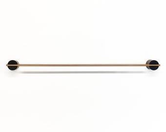 Parum Matt Black & Brushed Brass Single Towel Rail