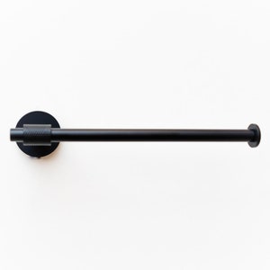 Imperium Matt Black Knurled Face Towel Bar