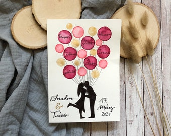 Hochzeitskarte personalisiert | handgemalt | Karte zur Hochzeit | Grußkarte | Karte | Hochzeit | Geschenk | Paar | Glückwünsche