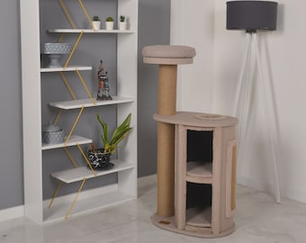 Tiragraffi Petliving Louis beige taupe, fatto a mano, sostenibile, Öko Tex Standard 100