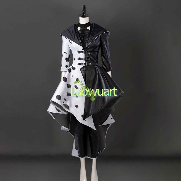 Cruella 2021 Coat Cruella De Vil Cosplay Costume Outfits Custom-made