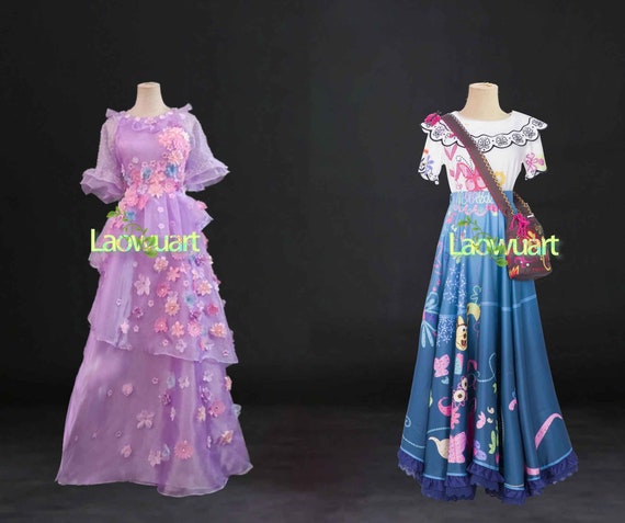 Encanto Cosplay Mirabel Madrigal Costume Fairy Tale Princess Magical Dress for Girls Women, XXL