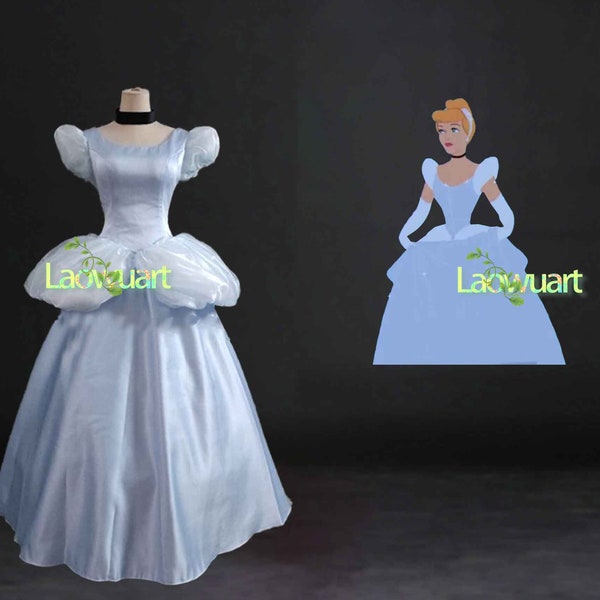 Cinderella Women Girls Princess Outfit Adult Cinderella Satin Dress Cinderella Movie Film Dress Cosplay Costume Outfits Custom-made