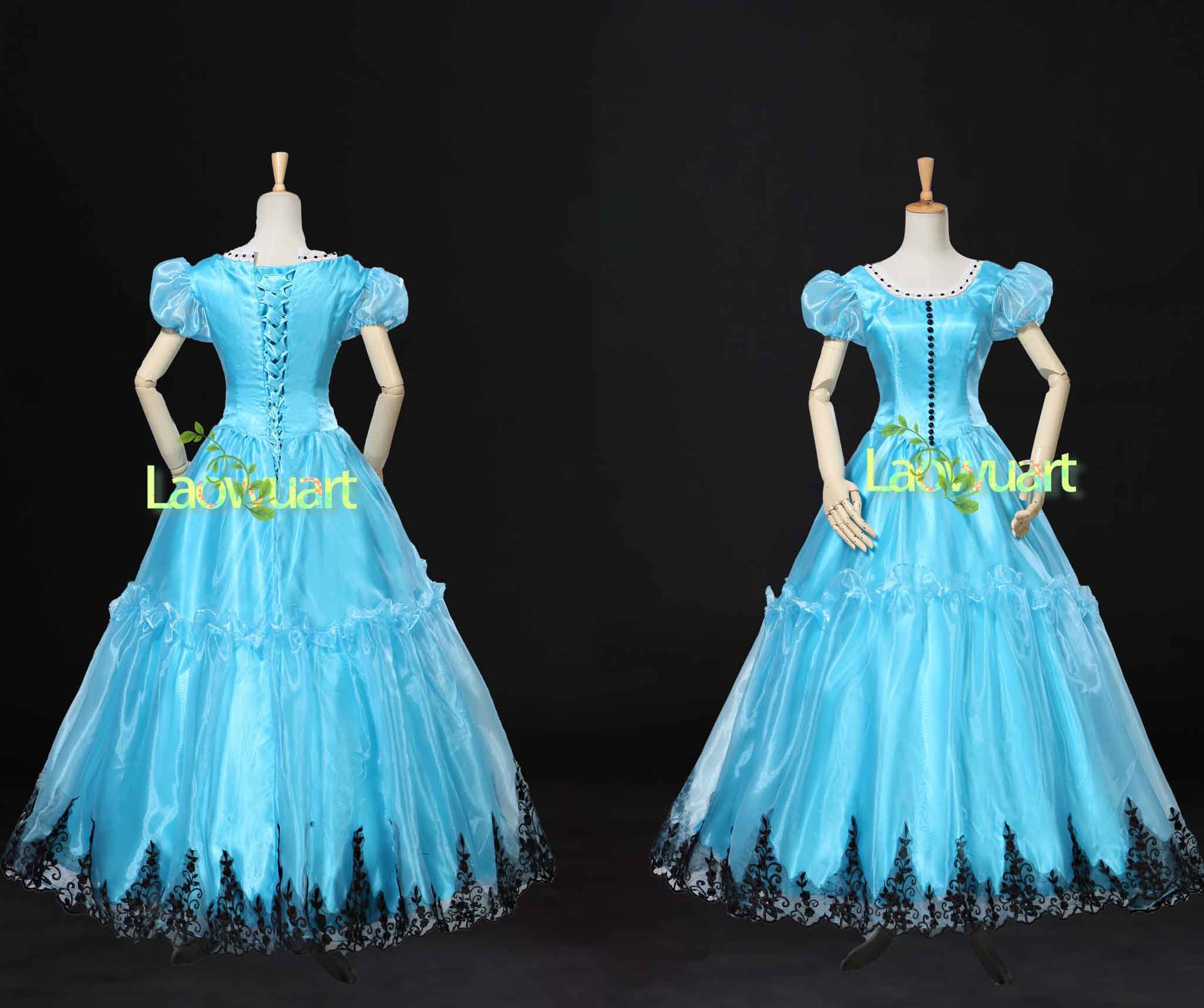Alice in Wonderland Mad Hatter Outfit Alice Princess Sky Blue Dress ...