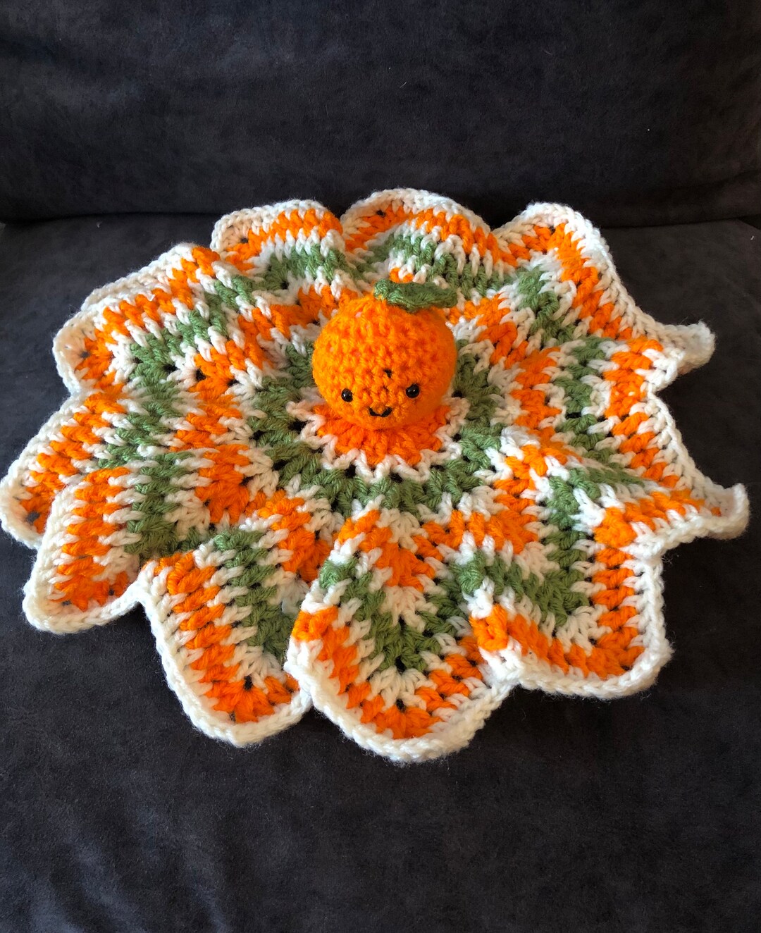 Clementine Lovey Crochet Baby Blanket Amigurumi Orange Fruit Safety
