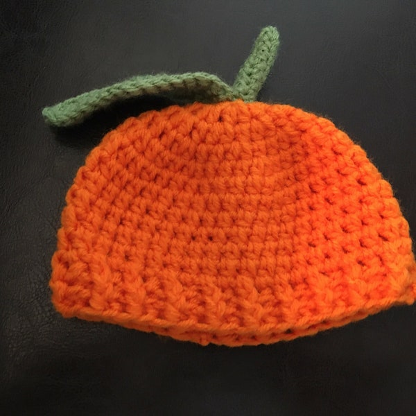 Clementine Baby Hat - Orange Fruit hat, tangerine hat, fruit baby gift, orange fruit crochet beanie, clementine photo prop, newborn hat