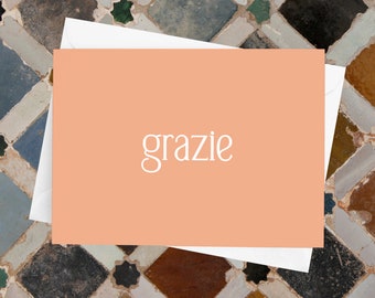 Grazie; Italian Thank You Card