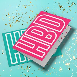 Carte d'anniversaire HBD Sprinkle - choix de couleur