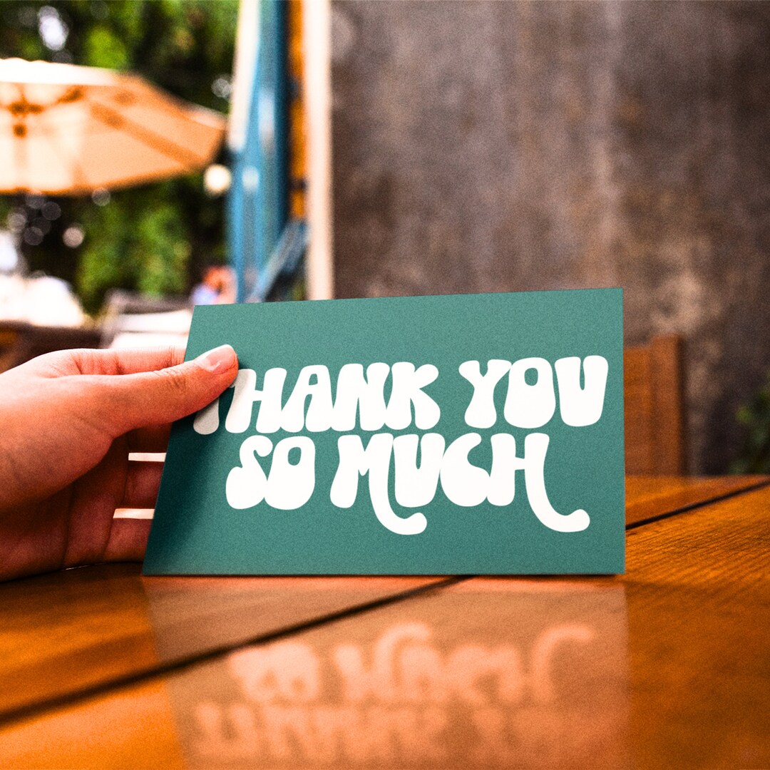 Retro Font Thank You Cards Set of 5, Multicolor - Etsy
